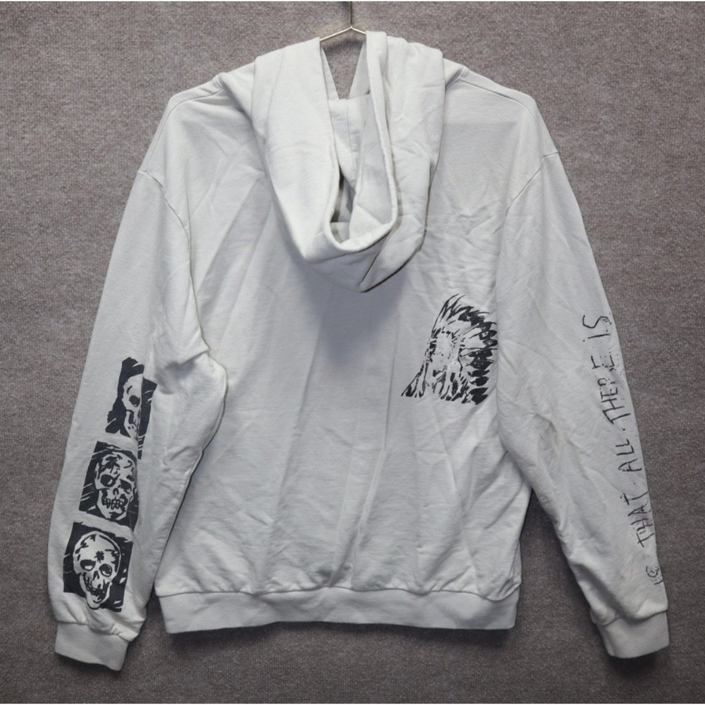 Terry Urban Hoodie Mens XL Beige Black Horse Reaper Skull Hoody Is That All - Picture 2 of 5